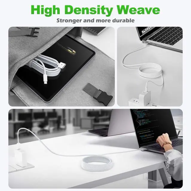 Alt view image 7 of 7 - 140W USB C to Magnetic 3 Safe Charging Cable(2 M/6.6 ft) for M5/M4/M3/M2 MacBook Pro Air Charger Cord for MacBook Pro (16"/14" 2025/2024/2023/2021), Air (13"/15" 2025/2024/2023/2022) White