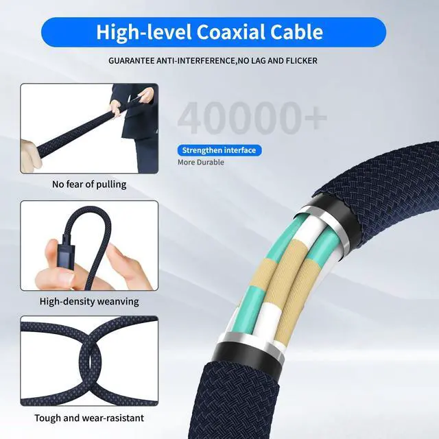 Alt view image 4 of 7 - 140W USB-C to Magnetic 3 Cable (6.6ft), Fast Charging for MacBook Air (15''/13'' M4 2025, M3 2024, M2 2023, M2 2022), Pro (16"/14" 2024/2023/2021) Blue
