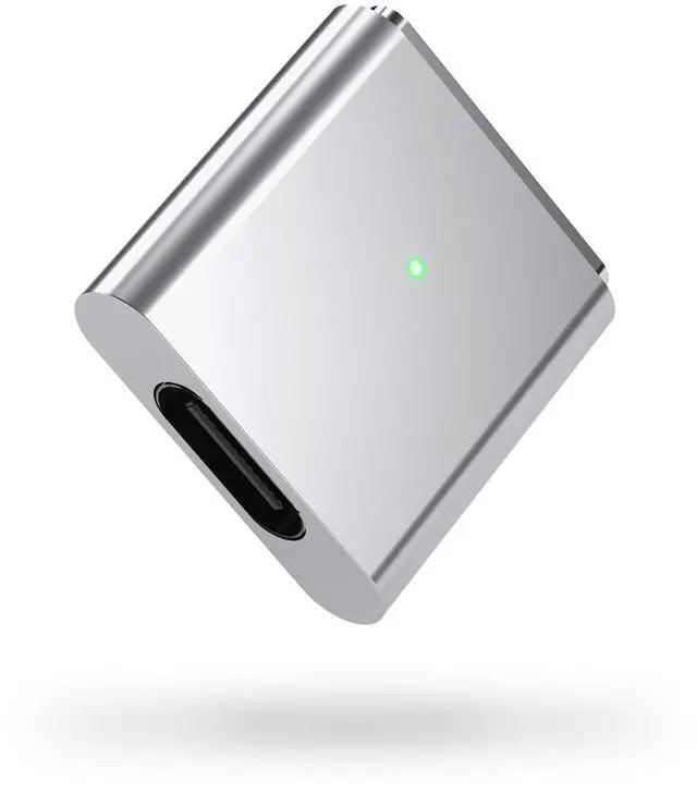 Main image of USB-C to Magnetic 3 Charger Adapter for MacBook Air 15''/13'' M4 2025, M3 2024, M2 2023, M2 2022, MacBookPro 16"/14" 2024/2023/2021, Type-C to Mags 3 Converter with LED Indicator Light, Silver