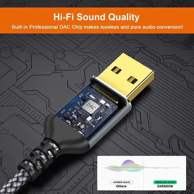 Alt view image 3 of 6 - Compatible with USB to RCA Audio Cable,16FT USB to 2RCA Male Stereo Y Splitter Adapter for USB A Laptop, Linux, Windows, Desktops, PS4 and Amplifiers, Home Theater, Speaker, Grey
