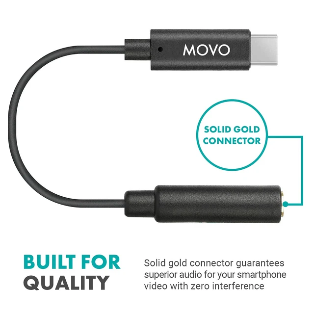 Alt view image 4 of 7 - UCMA-2 3.5mm TRRS Mic to USB-C Adapter for Android, iPhone and GoPro Connect lav and phone mics with a 4-pole plug to Galaxy, Pixel, iPhone 15 and later, USB-C iPads and GoPro HERO cameras
