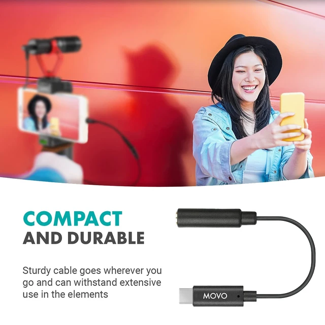 Alt view image 6 of 7 - UCMA-2 3.5mm TRRS Mic to USB-C Adapter for Android, iPhone and GoPro Connect lav and phone mics with a 4-pole plug to Galaxy, Pixel, iPhone 15 and later, USB-C iPads and GoPro HERO cameras