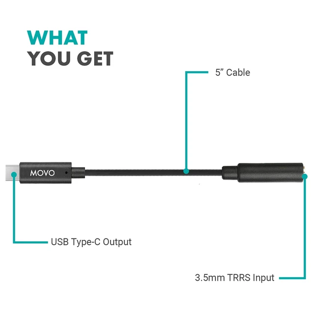 Alt view image 7 of 7 - UCMA-2 3.5mm TRRS Mic to USB-C Adapter for Android, iPhone and GoPro Connect lav and phone mics with a 4-pole plug to Galaxy, Pixel, iPhone 15 and later, USB-C iPads and GoPro HERO cameras