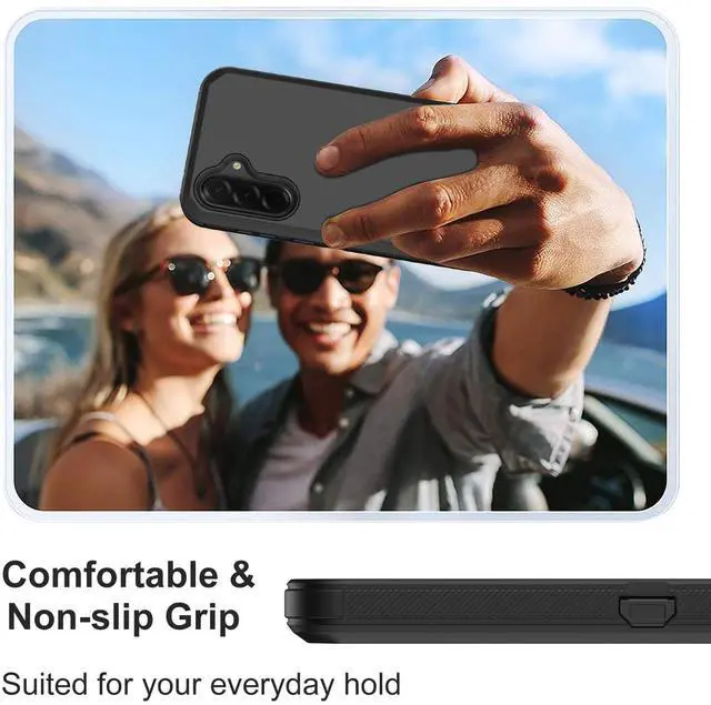 Alt view image 7 of 7 - for Samsung Galaxy A36 5G Case, with 2 Screen Protector Heavy Duty Drop Protection, Full Body Rugged Shockproof Dust-Proof Protective Phone Cover for Samsung Galaxy A36 5G (Black)