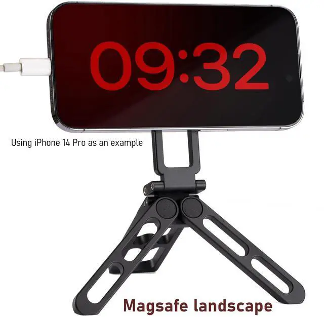 Alt view image 2 of 7 - MagSafe Compatible Pocket-Sized Tripod - Sturdy Magnetic Hold, Height-Adjustable for MagSafe Phones, Ideal for Vlogging