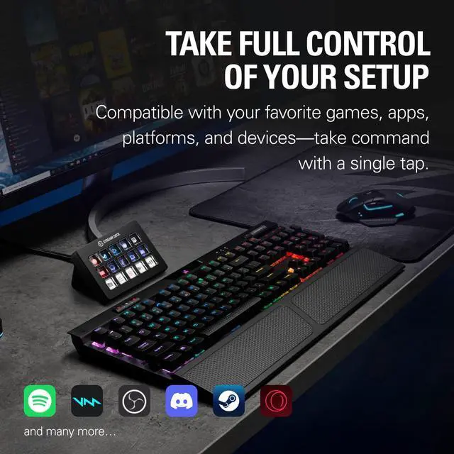 Alt view image 2 of 7 - Elgato Stream Deck Scissor KeysWorkflow Controller with Customizable Macro Keys for OBS, Twitch, Discord, Teams, Photoshop, and MoreUSB-C, Windows 10, macOS 13 or Later