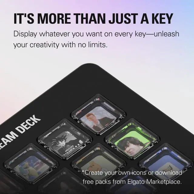 Alt view image 4 of 7 - Elgato Stream Deck Scissor KeysWorkflow Controller with Customizable Macro Keys for OBS, Twitch, Discord, Teams, Photoshop, and MoreUSB-C, Windows 10, macOS 13 or Later