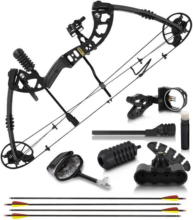Main image of CXP Compound Bow and Arrow for Adults and Teens Hunting Bow - Fully Adjustable for Men, Women, and Youth 30-70 LBS, 23.5-30.5 - 320 FPS Speed 5-Pin Sight and Quiver - Right