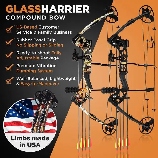 Alt view image 2 of 5 - CXP Compound Bow and Arrow for Adults and Teens Hunting Bow - Fully Adjustable for Men, Women, and Youth 30-70 LBS, 23.5-30.5 - 320 FPS Speed 5-Pin Sight and Quiver - Right