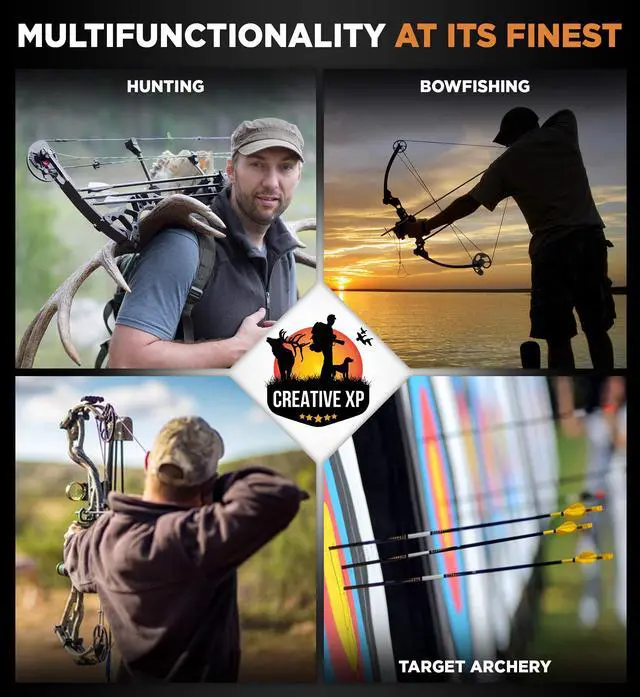 Alt view image 5 of 5 - CXP Compound Bow and Arrow for Adults and Teens Hunting Bow - Fully Adjustable for Men, Women, and Youth 30-70 LBS, 23.5-30.5 - 320 FPS Speed 5-Pin Sight and Quiver - Right