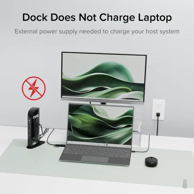 Alt view image 5 of 7 - Plugable Universal Laptop Docking Station Dual HDMI Monitor for Windows and Mac (Driver Required), USB 3.0 or USB-C, 2X HDMI, Gigabit Ethernet, Audio, 6 USB Ports (UD-3900)