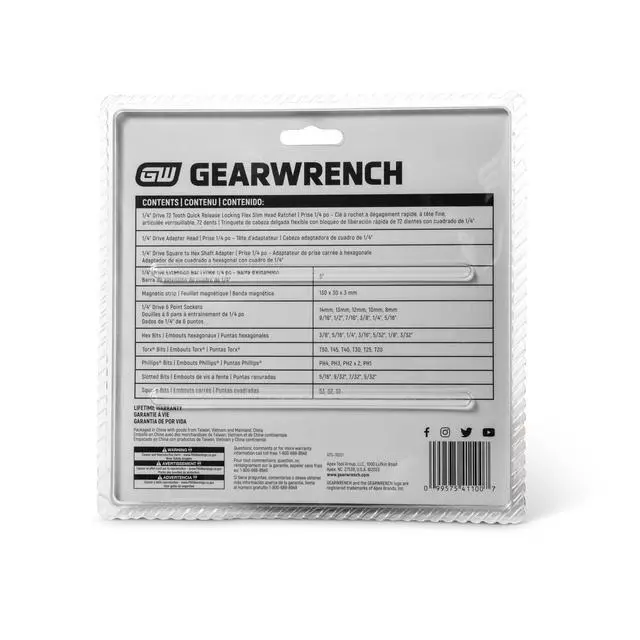 Alt view image 3 of 3 - GEARWRENCH 41 Piece 1/4" Drive Ratchet MicroDriver Set | GWMBS41