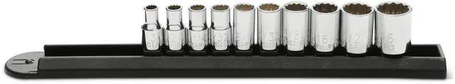 Main image of 10 Pc. 1/4" Drive 12 Pt. Standard Socket Set, SAE - 80307D