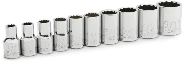 Alt view image 2 of 4 - 10 Pc. 1/4" Drive 12 Pt. Standard Socket Set, SAE - 80307D