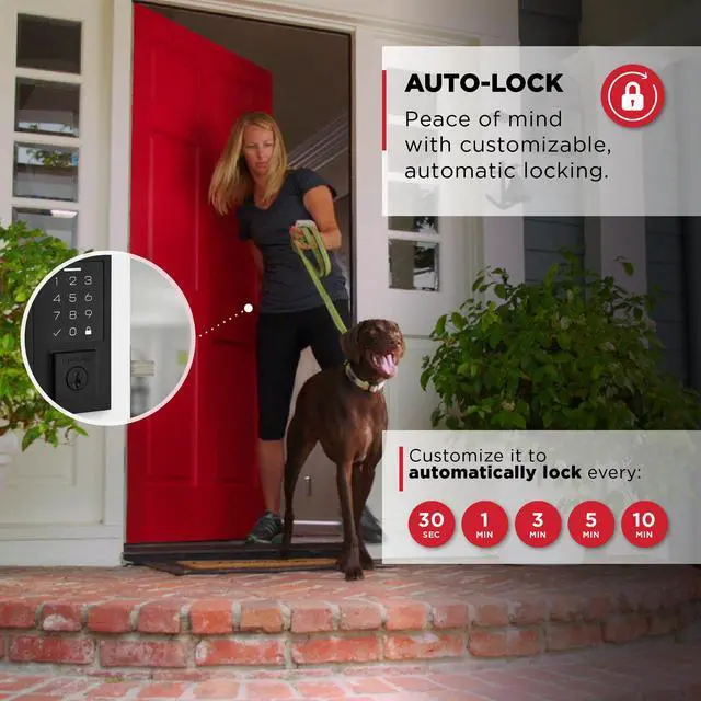 Alt view image 5 of 7 - Kwikset SmartCode 270 Keyless Entry Electronic Touchpad Deadbolt Door Lock with Auto-Lock, Custom User Codes, Advanced Security in Matte Black Contemporary