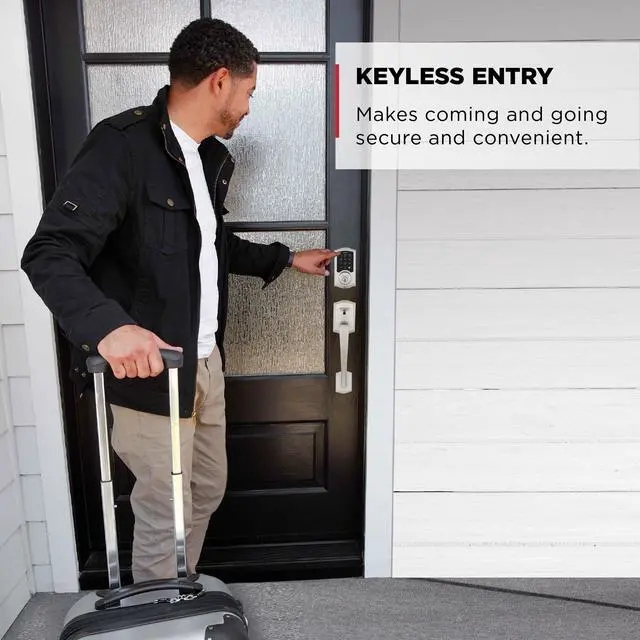 Alt view image 3 of 7 - Kwikset SmartCode 270 Keyless Entry Electronic Touchpad Deadbolt Door Lock with Auto-Lock, Custom User Codes, Advanced Security in Satin Nickel Traditional