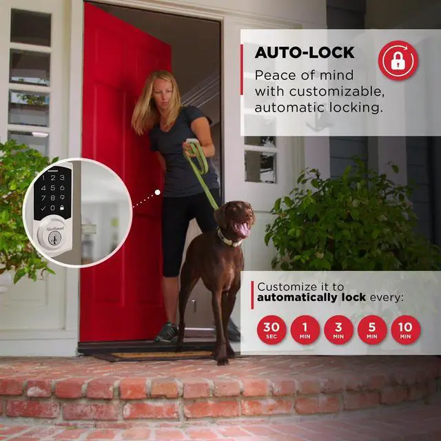 Alt view image 5 of 7 - Kwikset SmartCode 270 Keyless Entry Electronic Touchpad Deadbolt Door Lock with Auto-Lock, Custom User Codes, Advanced Security in Satin Nickel Traditional