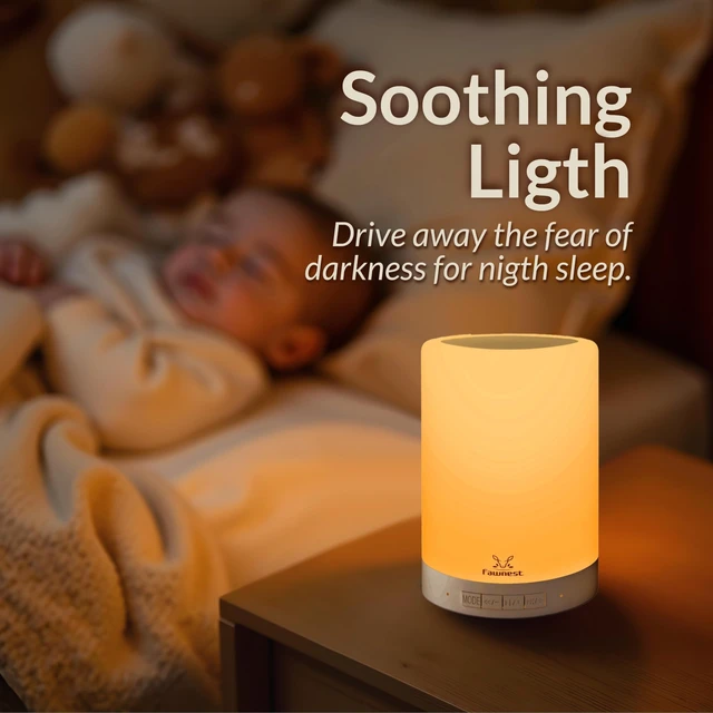 Alt view image 6 of 7 - Baby Night Light Nursery Lamp Wireless Speaker Portable Touch Nightlight for Kids and Toddlers Soft Glow Bedside Lamp