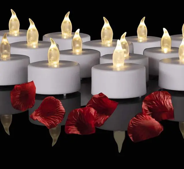 Main image of Battery Operated LED Tea Lights Flameless Electric Candles 24PACK | Realistic and Bright Holiday Gift Long Lasting 200Hours for Halloween Christmas Festival Celebration Table Decoration