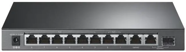 Alt view image 2 of 3 - TL-SG1210PP | 8 Port PoE Switch | 6 PoE+ and 2 PoE++ Ports @123W, w/ 2 Uplink Gigabit Ports + 1 Combo SFP Slot | Plug & Play | Priority, Extend & Isolation Mode | QoS, IGMP, PoE Auto Recovery