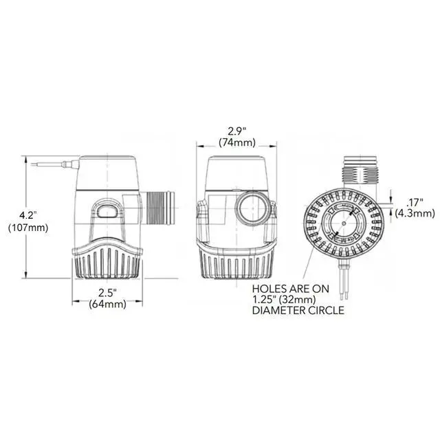 Alt view image 2 of 3 - Rule 500 GPH 25SA Electronic Sensing Bilge Pump-500