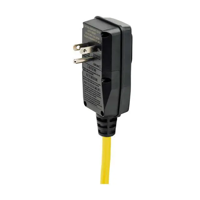 Alt view image 2 of 6 - Eaton TLM609GF Heavy Duty Power Strip with GFCI Plug, Yellow Metal Housing, 6 Outlets, 9 Foot / 2.7 Meter Cord, Keyhole Mounting Slots, Industrial Garage Work Shop Bench