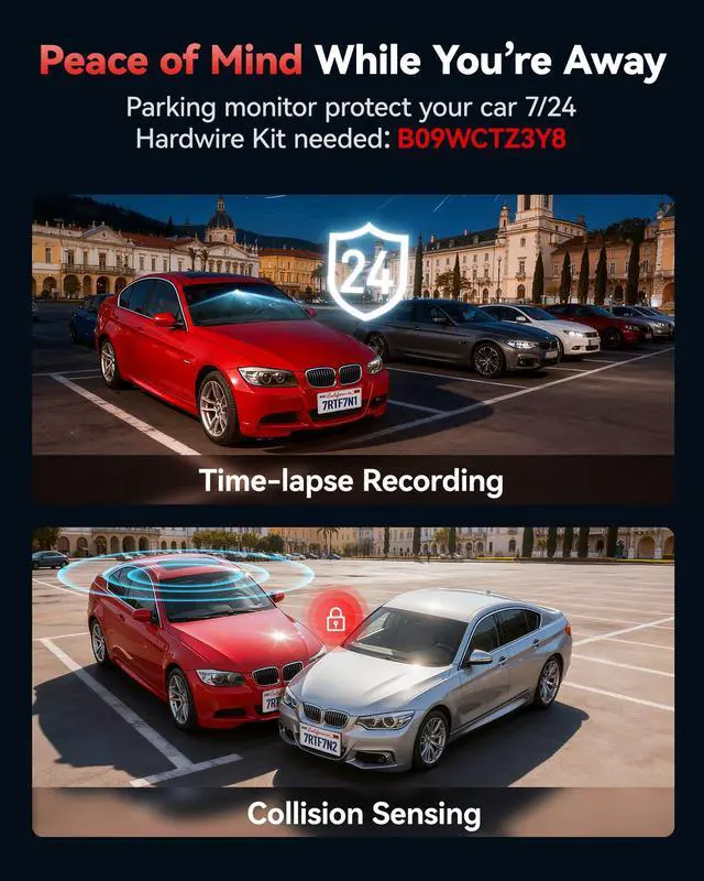 Alt view image 7 of 7 - F7N-N 4K Dash Cam Front and Rear 1080P, 5.8GHz WiFi6-Swift 20 MB/s | 2160P/FHD Car Camera, Precise GPS APP, 3.18" Screen, WDR Night Vision, 170° Wide Angle, Rotatable Mount, 24H Parking Mode