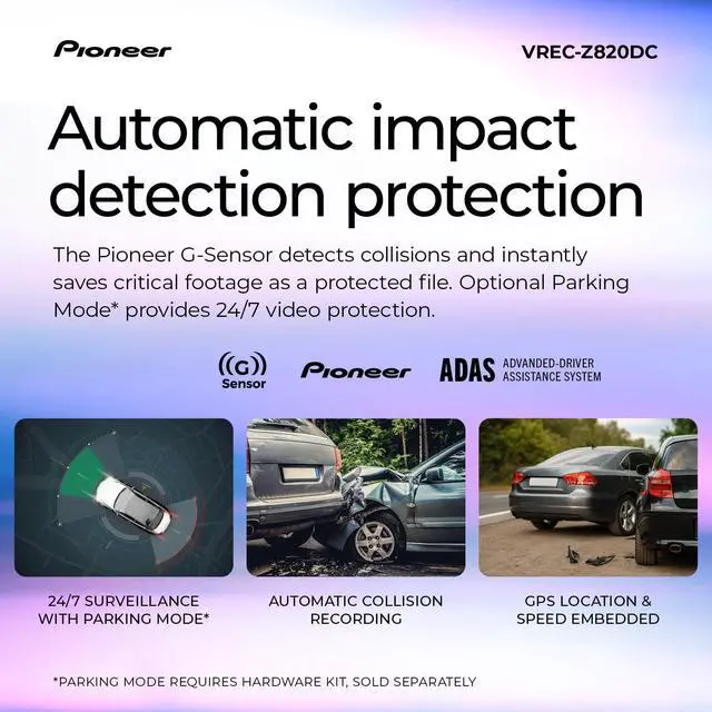 Alt view image 4 of 7 - VREC-Z820DC Premium 4K Dual Dash Cam Front and Rear Car Camera | Ai-Isp Starvis Night Vision, 139 Degree Wide Lens, ADAS Safety Alerts, Built-In GPS, Impact Detection, 24/7 Coverage