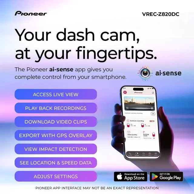 Alt view image 6 of 7 - VREC-Z820DC Premium 4K Dual Dash Cam Front and Rear Car Camera | Ai-Isp Starvis Night Vision, 139 Degree Wide Lens, ADAS Safety Alerts, Built-In GPS, Impact Detection, 24/7 Coverage
