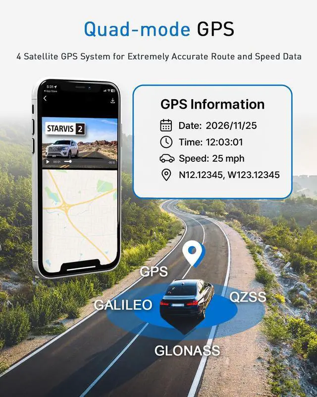 Alt view image 2 of 5 - MAGELLAN DR45 2-Channel Dash Cam, Night Vision, Front & Rear True 4K + 2K Camera for Cars, STARVIS 2 IMX678 IMX675, Strong Mount, GPS, Wi-Fi, App Control, Parking Mode, 2.7" IPS, 64GB Card Included