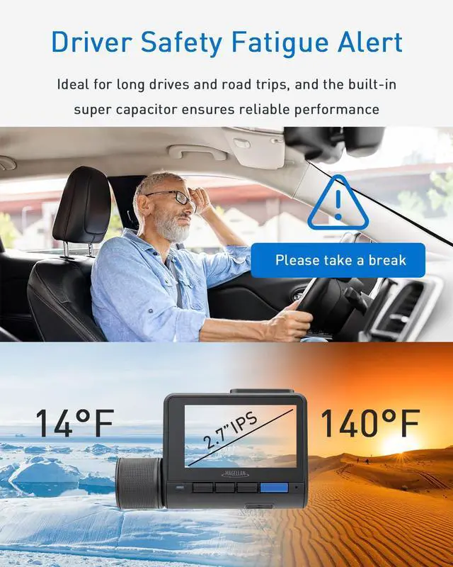Alt view image 3 of 5 - MAGELLAN DR45 2-Channel Dash Cam, Night Vision, Front & Rear True 4K + 2K Camera for Cars, STARVIS 2 IMX678 IMX675, Strong Mount, GPS, Wi-Fi, App Control, Parking Mode, 2.7" IPS, 64GB Card Included