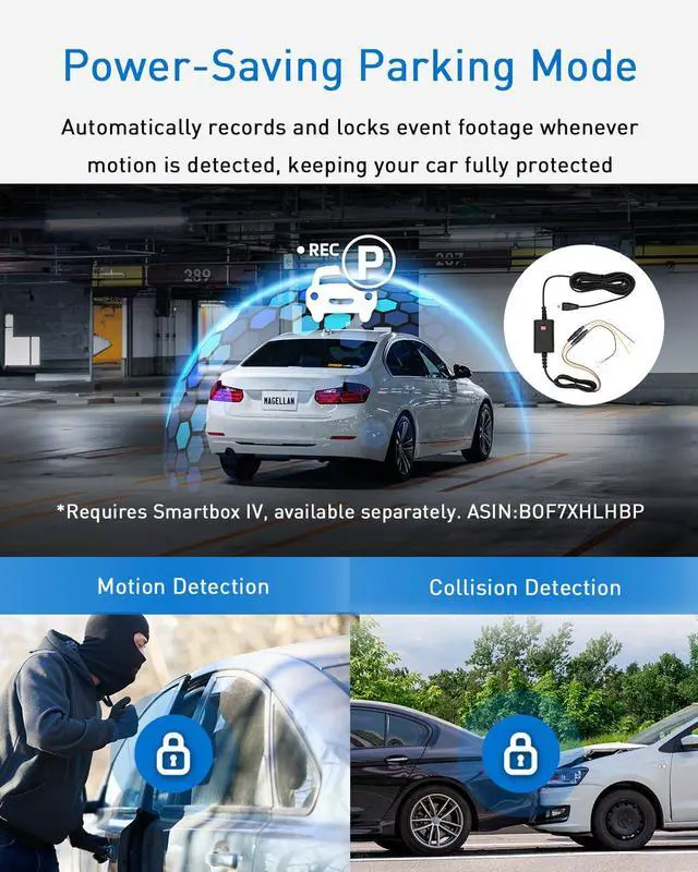 Alt view image 4 of 5 - MAGELLAN DR45 2-Channel Dash Cam, Night Vision, Front & Rear True 4K + 2K Camera for Cars, STARVIS 2 IMX678 IMX675, Strong Mount, GPS, Wi-Fi, App Control, Parking Mode, 2.7" IPS, 64GB Card Included