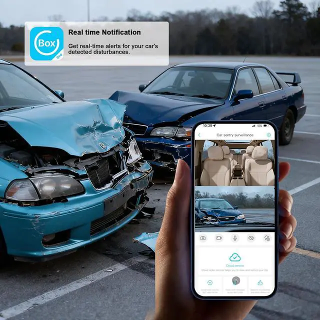 Alt view image 5 of 7 - LAMTTO 4G LTE Dash Cam Front and Inside, Dual Dash Camera with Remote Live View via App, Real-Time GPS Tracking,Radar Parking Monitor, Anti-Theft Car Security Camera for Drivers, Fleet & Family Safety