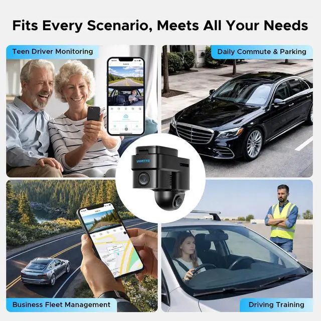 Alt view image 3 of 7 - LAMTTO 4G LTE Dash Cam Front and Inside, Dual Dash Camera with Remote Live View via App, Real-Time GPS Tracking,Radar Parking Monitor, Anti-Theft Car Security Camera for Drivers, Fleet & Family Safety