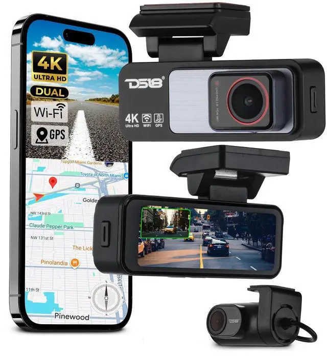 Main image of Eagle-M2 4K Dash Cam Dual Front and Rear, WiFi GPS Dash Cam with Night Vision, Parking Mode, Super Capacitor, Wide Angle, G-Sensor, Includes 64GB microSD Card
