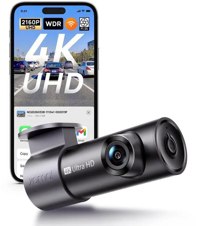 Main image of M310 Plus 4K Dash Cam Front with Night Vision, 140° Wide Angle Dash Camera for Cars, WiFi Dashcam with App, Parking Mode, G-Sensor, Loop Recording, Voice Control, Easy Install Car Camera
