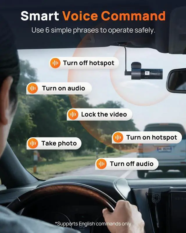 Alt view image 4 of 7 - M310 Plus 4K Dash Cam Front with Night Vision, 140° Wide Angle Dash Camera for Cars, WiFi Dashcam with App, Parking Mode, G-Sensor, Loop Recording, Voice Control, Easy Install Car Camera