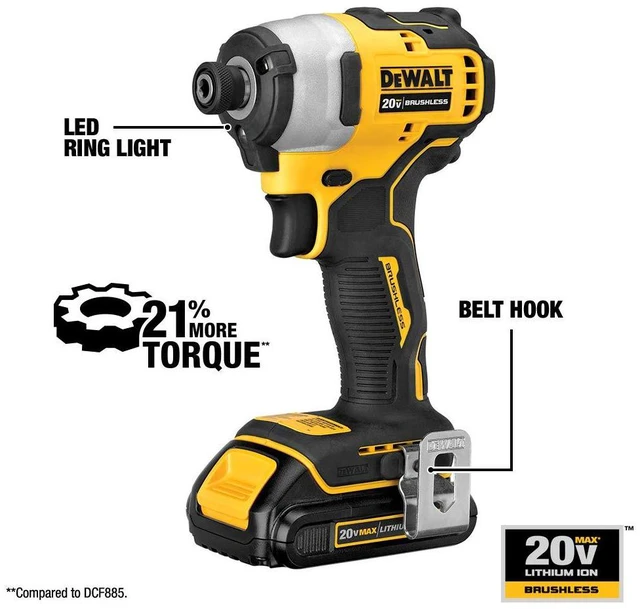 Alt view image 3 of 7 - ATOMIC 20V MAX* Impact Driver, Cordless, Compact, 1/4-Inch, Tool Only (DCF809B)