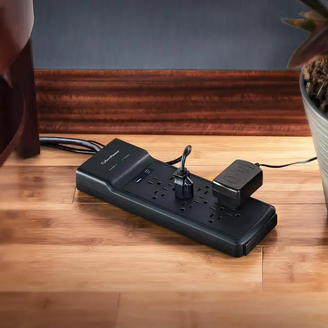 Alt view image 7 of 7 - CSP1206UC Surge Protector | 3000J, 12 Outlets, 1 USB-A, 1 USB-C, 6 Foot Power Cord, Black, ETL