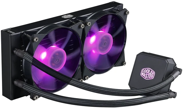 Main image of Cooler Master MasterLiquid LC240E RGB Close-Loop AIO CPU Liquid Cooler, 240mm Radiator, Dual Chamber RGB Pump, Dual MF120R RGB Fans, RGB Lighting for AMD Ryzen/Intel LGA1151