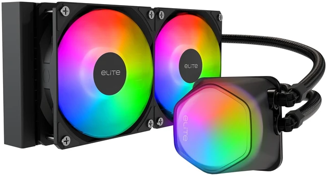 Main image of Cooler Master Elite Liquid 240 AIO Liquid CPU Cooler, ARGB | AMD AM5/AM4 & Intel LGA1851/1700 Support Cooler, 240mm, Dual-Chamber Pump, 2x Low-Noise ARGB PWM Fans, Easy Installation