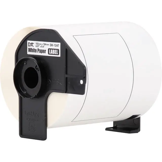 Alt view image 4 of 5 - Genuine DK-12473PK Die-Cut Large Shipping Paper Labels, 4.07 in x 6.4 in (103 mm x 164 mm) Large Shipping White Paper Labels, 180 Labels per Roll, (3) Rolls per Box, DK12473PK