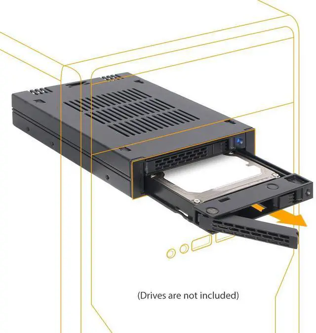 Alt view image 2 of 7 - 2 Bay 2.5 SAS/SATA HDD/SSD Mobile Rack for External 3.5 Bay | ExpressCage MB742SP-B