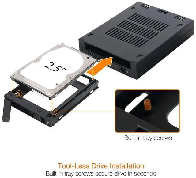 Alt view image 4 of 7 - 2 Bay 2.5 SAS/SATA HDD/SSD Mobile Rack for External 3.5 Bay | ExpressCage MB742SP-B