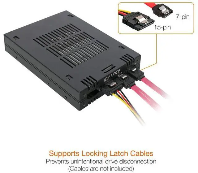 Alt view image 7 of 7 - 2 Bay 2.5 SAS/SATA HDD/SSD Mobile Rack for External 3.5 Bay | ExpressCage MB742SP-B