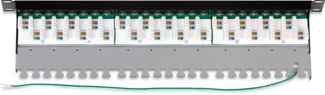 Alt view image 7 of 7 - 24-Port Cat6A Shielded Patch Panel, 1U 19" Metal Housing, 10G Ready, Cat5e,Cat6,Cat6A Compatible, Cable Management, Color-Coded Labeling for T568A and T568B Wiring, Black, TC-P24C6AS