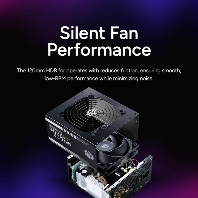 Alt view image 5 of 7 - Cooler Master MWE Gold 850 V2 Power Supply, Fully Modular | Certification Cybenetics Gold & Noise Standard +, 80 PLUS Gold, 850W, Semi-Fanless Low Noise, Fully Modular