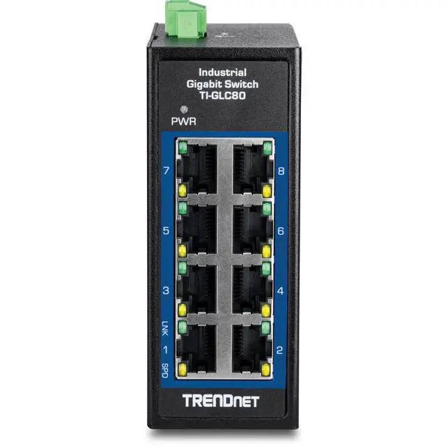 Alt view image 6 of 14 - TRENDnet 8-Port Industrial Gigabit DIN-Rail Mini Switch, TI-GLC80, 8 x Gigabit Ports, Extreme Temperature IP30 Rated, 16Gbps Switch Capacity, Black