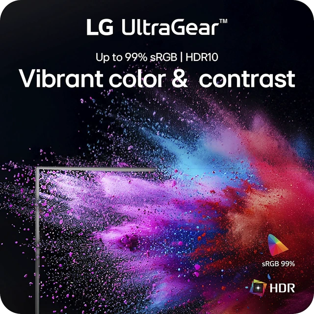 Alt view image 3 of 6 - LG 24G411A-B 24-inch Ultragear Full HD (1920 x 1080) IPS Gaming Monitor, 144Hz (O/C), 1ms MBR, NVIDIA G-Sync Compatible, AMD FreeSync, HDR10, HDMI, DisplayPort, Slim Stand, Black