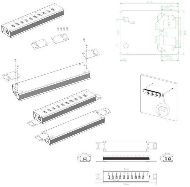 Alt view image 6 of 7 - 10-PORT USB 3.1 HUB WITH POWER ADAPTER